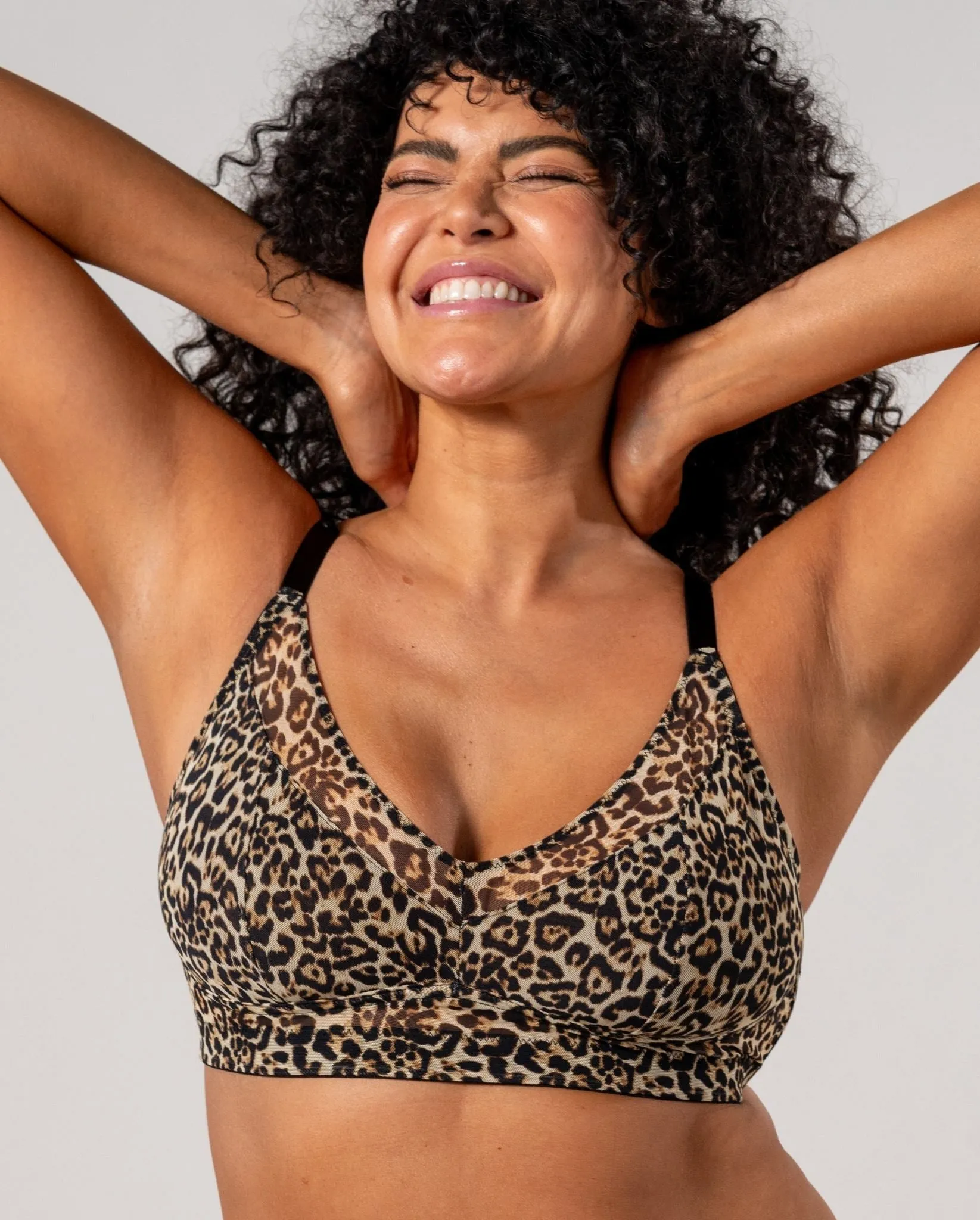 Mesh Support  Bralette Leopard