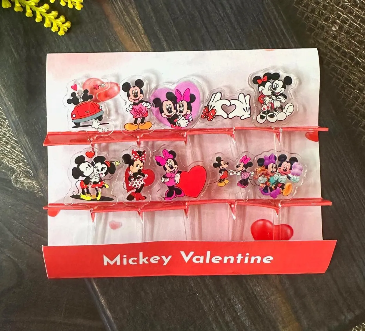 Mickey Mouse Valentine Acrylic Food Picks