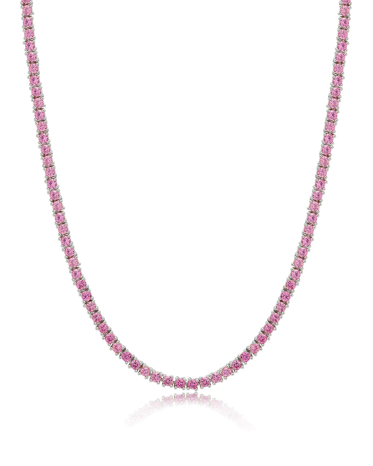 Mini Ballier Necklace- Pink- Silver