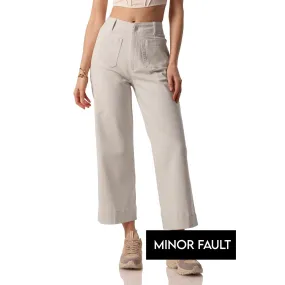 (Minor Fault) Grey Twill Wide Leg Jeans