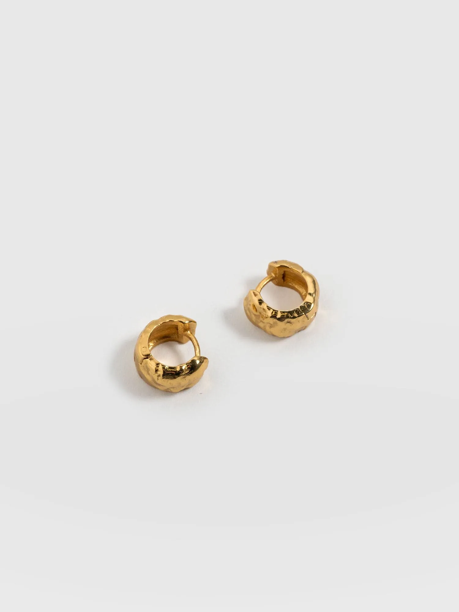 Molten Huggie Earrings - Gold