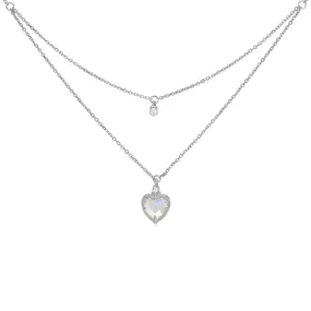 Moonstone & Pearl Silver Layered Necklace - Miracle