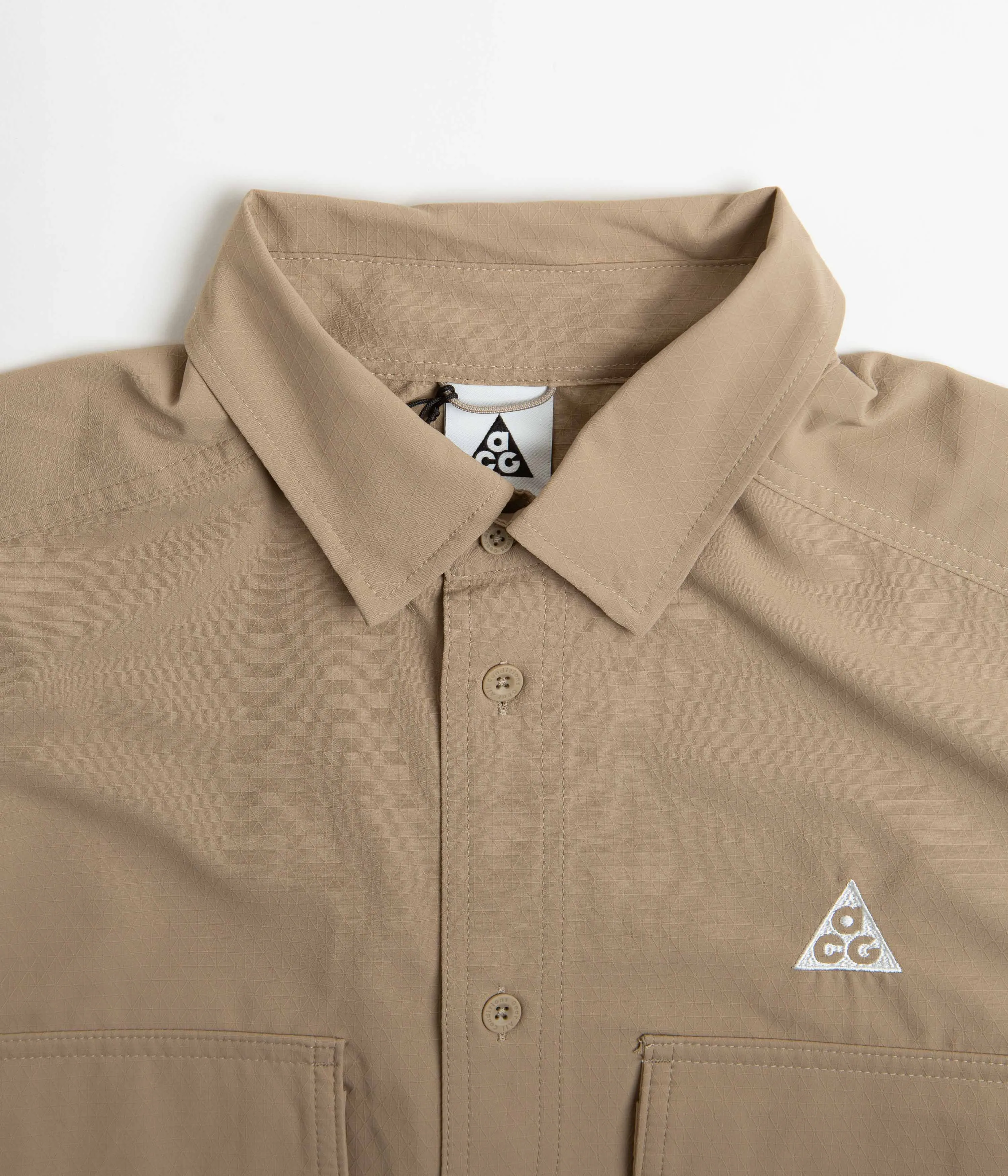 Nike ACG UV Devastation Trail Shirt - Khaki / Light Iron Ore / Summit White