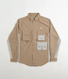 Nike ACG UV Devastation Trail Shirt - Khaki / Light Iron Ore / Summit White