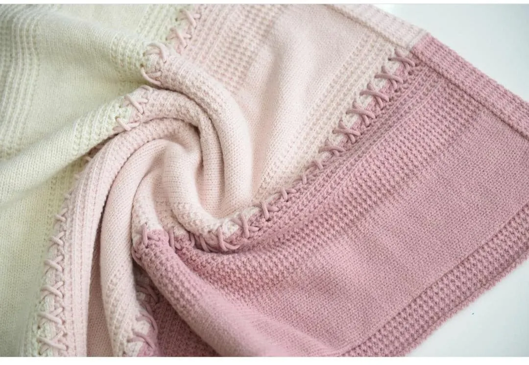 Nipperland geflickte Babydecke Strickdecke Rosa 6539