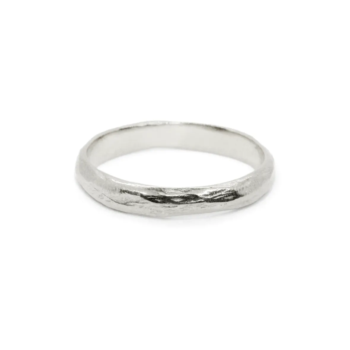 Noemi Carved Stacking Ring, Silver