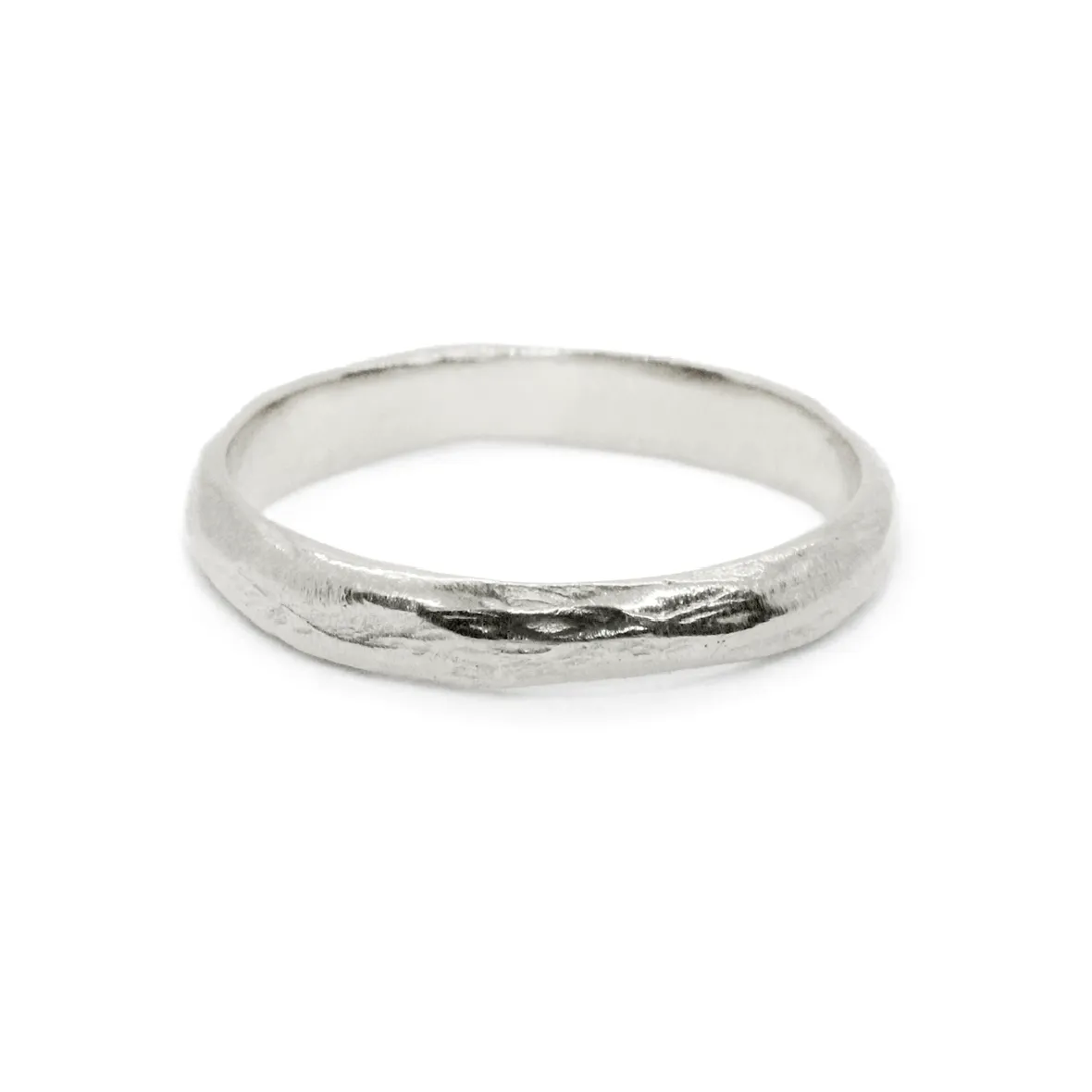 Noemi Carved Stacking Ring, Silver