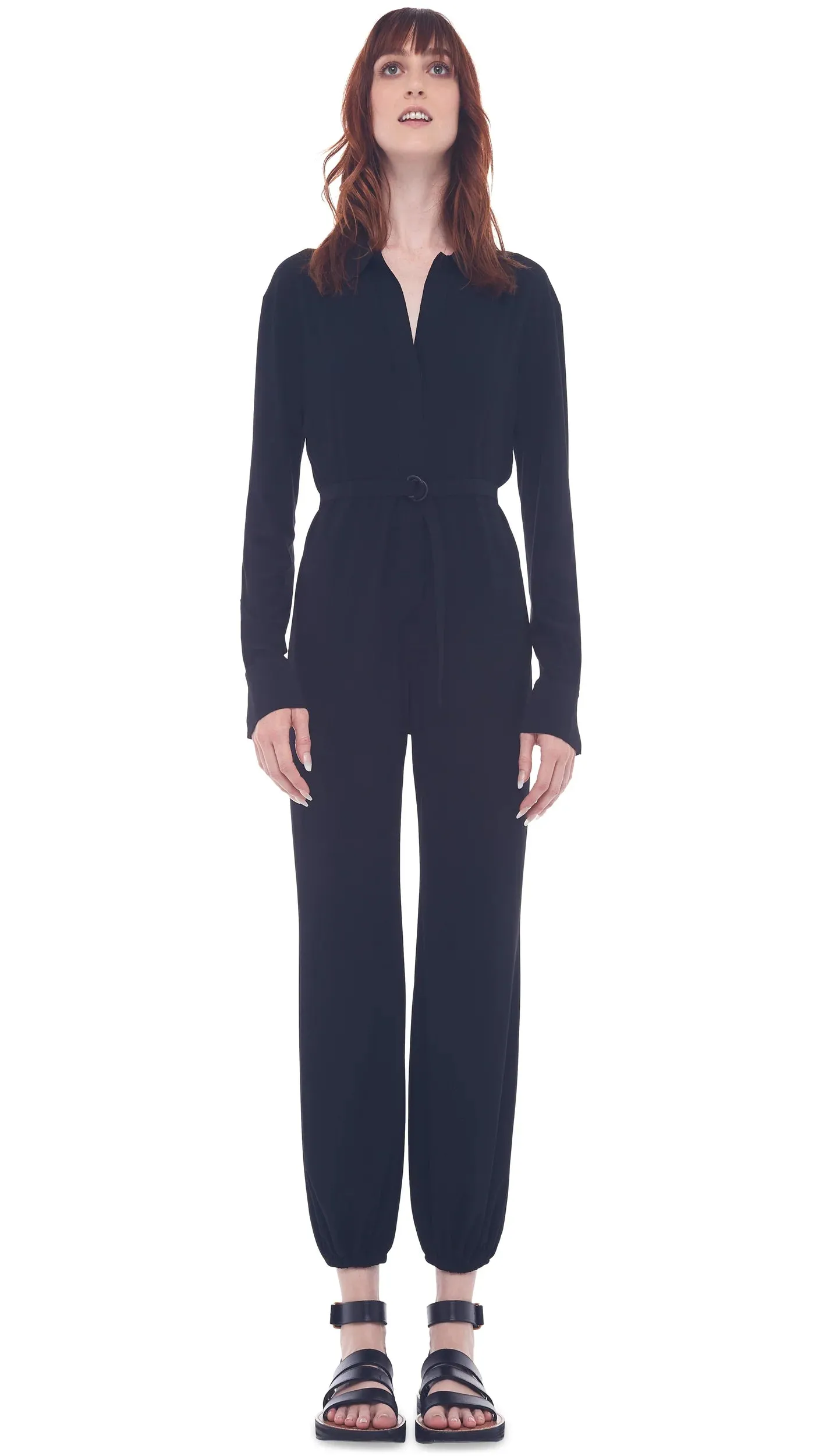 Norma Kamali - NK Shirt Jog Jumpsuit - Black