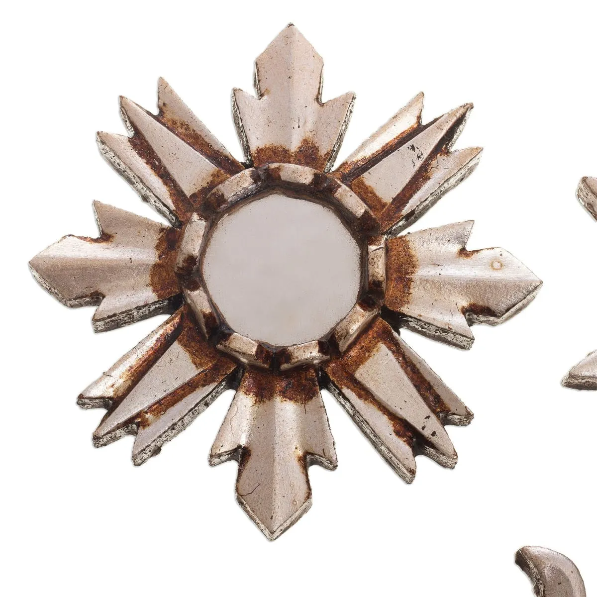 Novica Ancient Suns In Silver Mirrored Wood Wall Accents (Set Of 3)