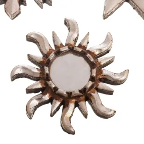 Novica Ancient Suns In Silver Mirrored Wood Wall Accents (Set Of 3)