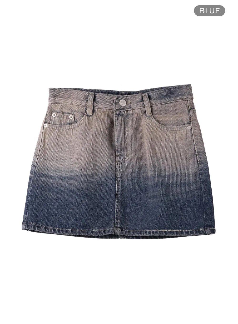 Ombre Washed Denim Mini Skirt CF416