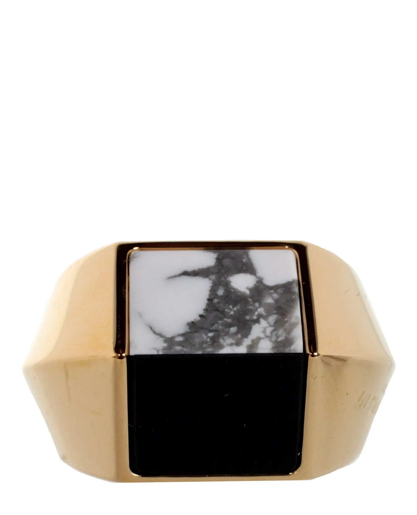 Opyum Bague Duo Ring, Onyx/Howlite