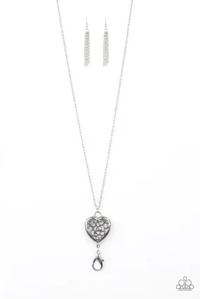 Paparazzi For The Love - Silver Heart Lanyard Necklace