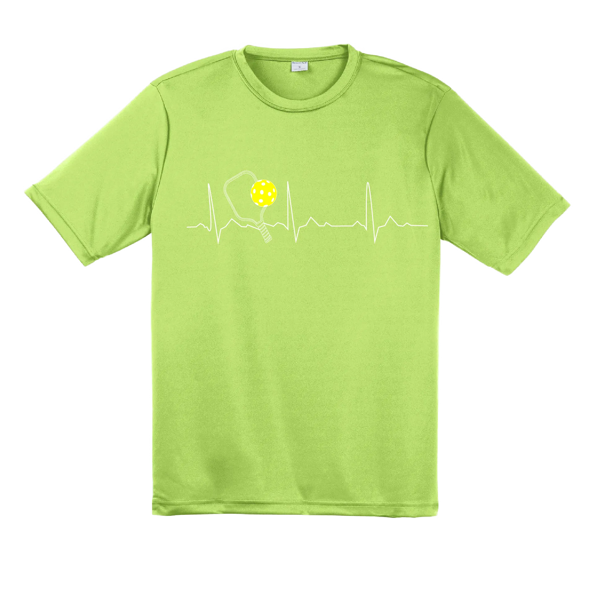 Pickleball Heartbeat EKG | Men's Short Sleeve Athletic Pickleball Shirt | 100% Polyester