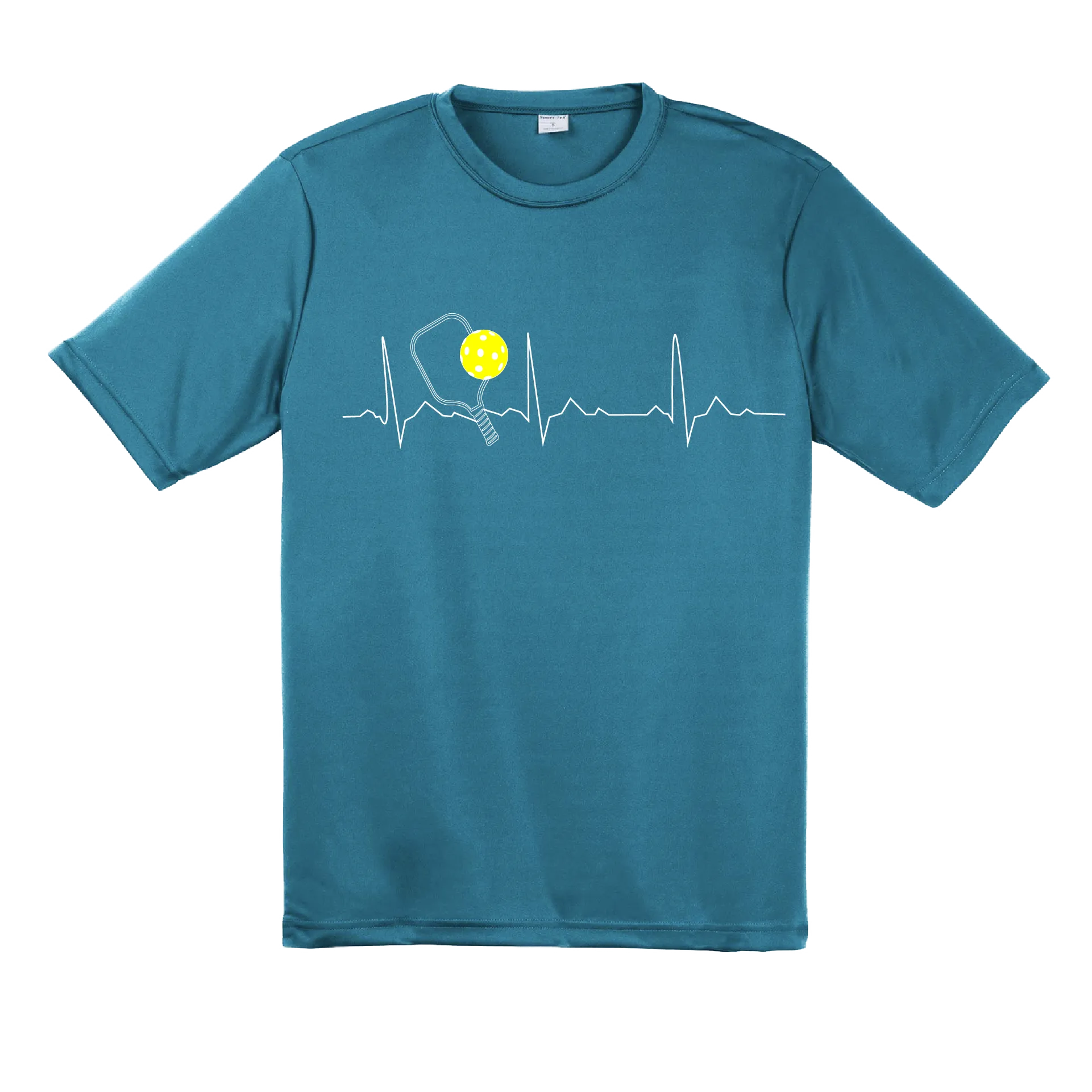 Pickleball Heartbeat EKG | Men's Short Sleeve Athletic Pickleball Shirt | 100% Polyester