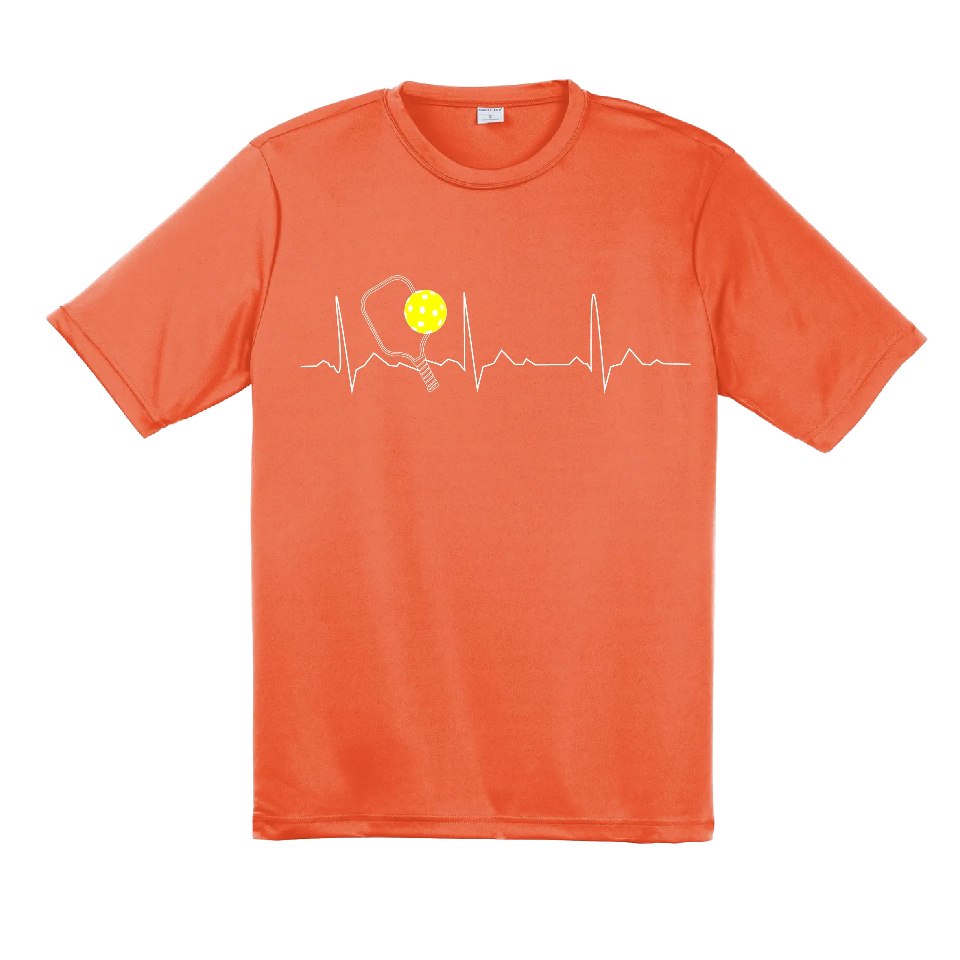 Pickleball Heartbeat EKG | Men's Short Sleeve Athletic Pickleball Shirt | 100% Polyester