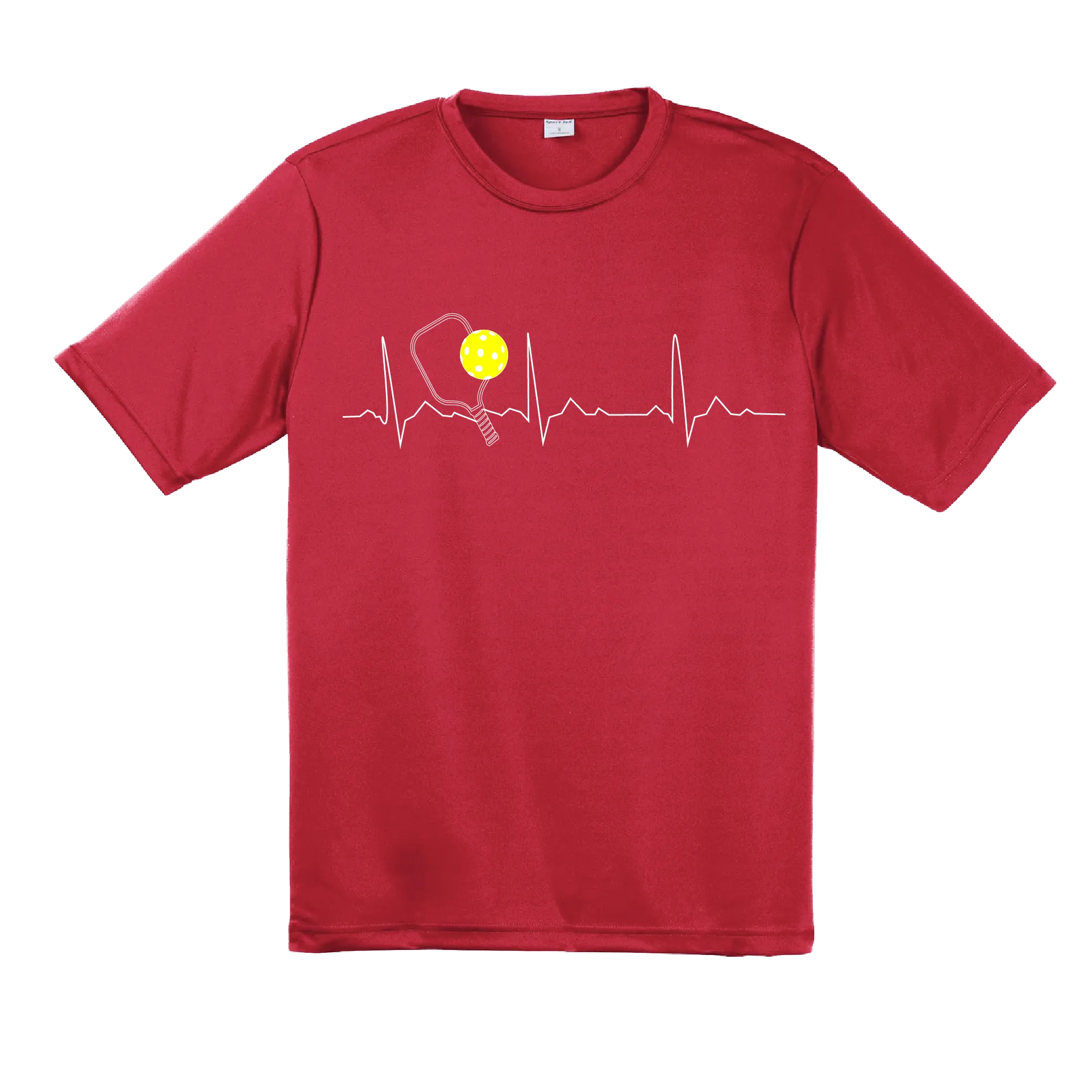 Pickleball Heartbeat EKG | Men's Short Sleeve Athletic Pickleball Shirt | 100% Polyester