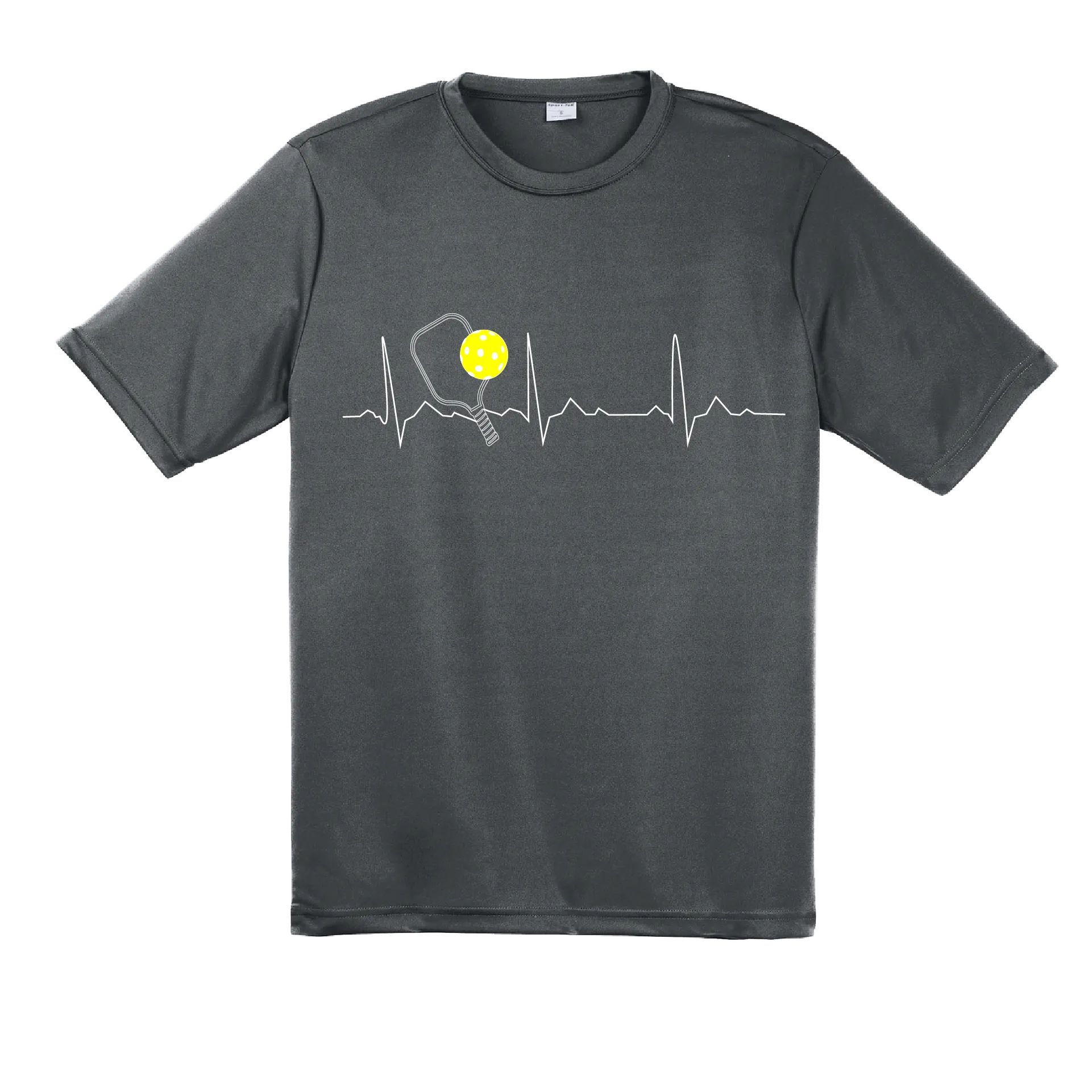 Pickleball Heartbeat EKG | Men's Short Sleeve Athletic Pickleball Shirt | 100% Polyester