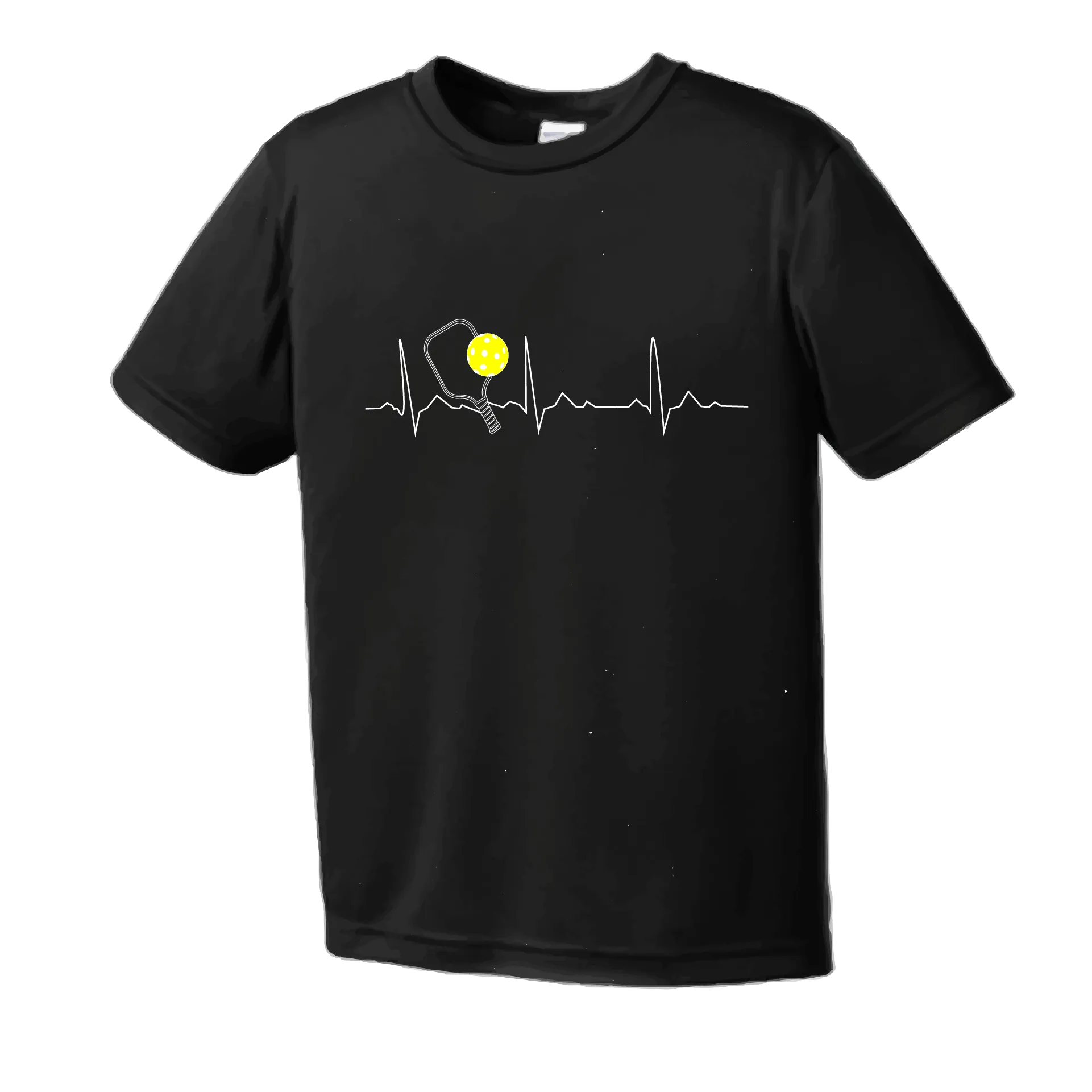 Pickleball Heartbeat EKG | Men's Short Sleeve Athletic Pickleball Shirt | 100% Polyester