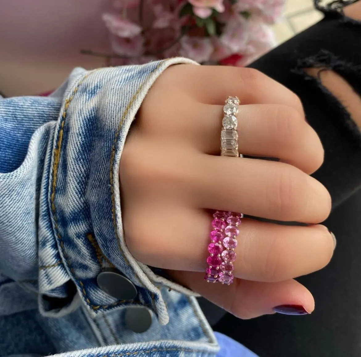 Pink Sapphire Eternity Ring