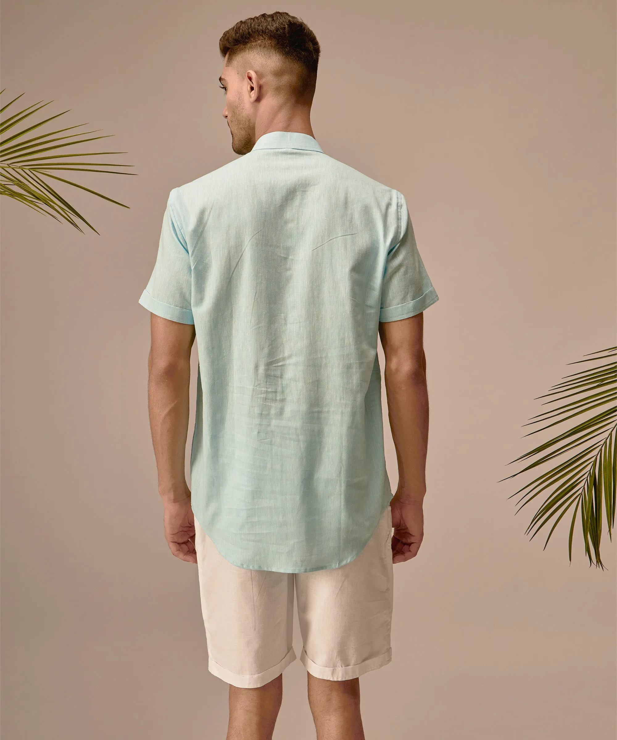 Powder Blue Popover Shirt