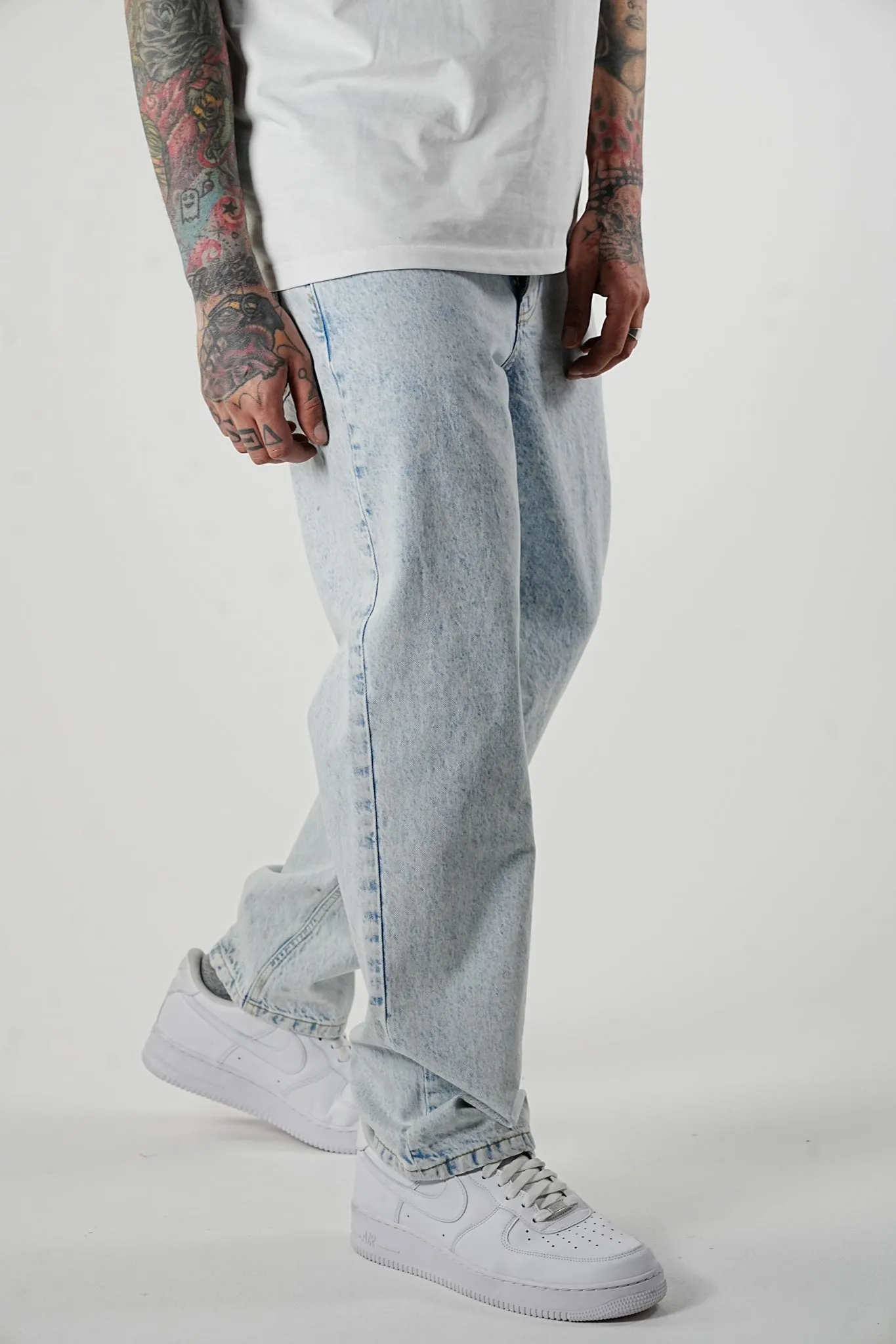 Premium Wide Fit Vintage Light Blue Jeans