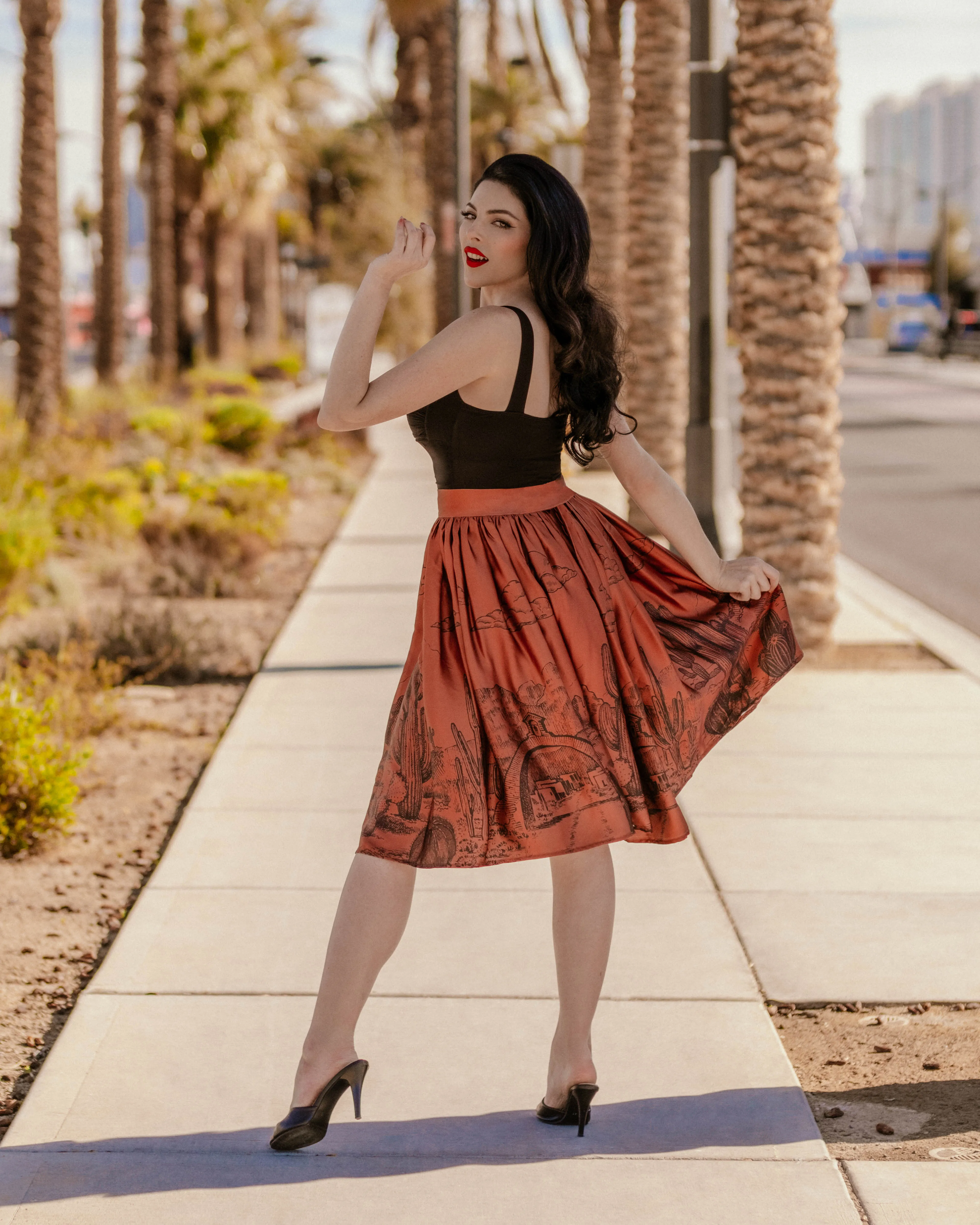 Pueblo Border Print skirt