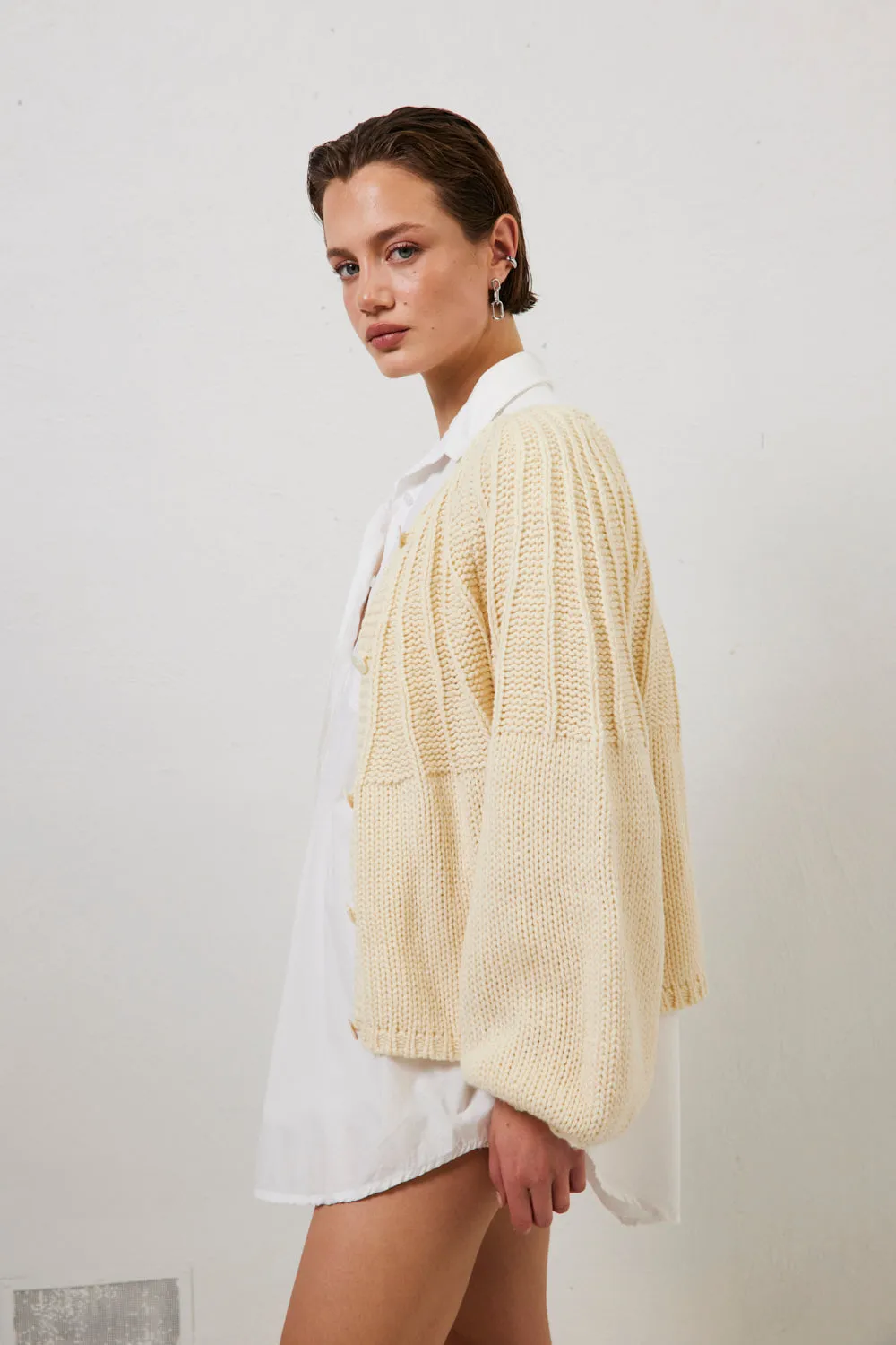 Riley Knit Cardigan Cream