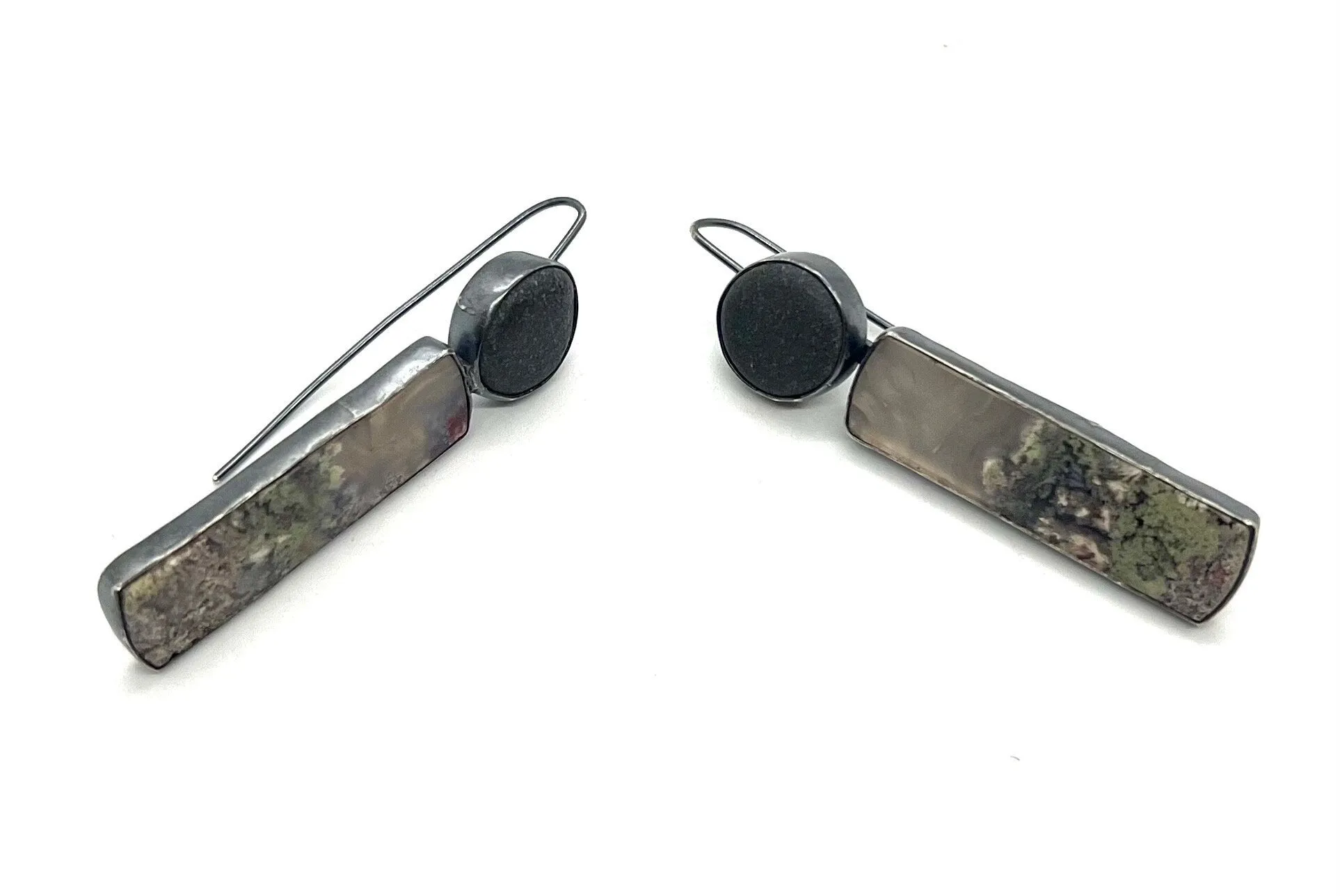 Rock and Moss Agate Earrings