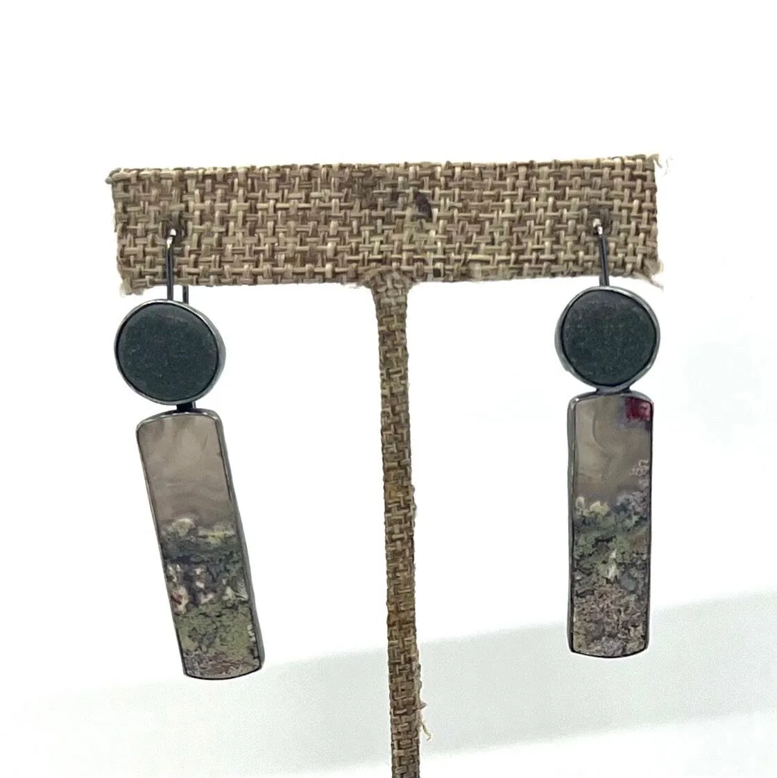 Rock and Moss Agate Earrings