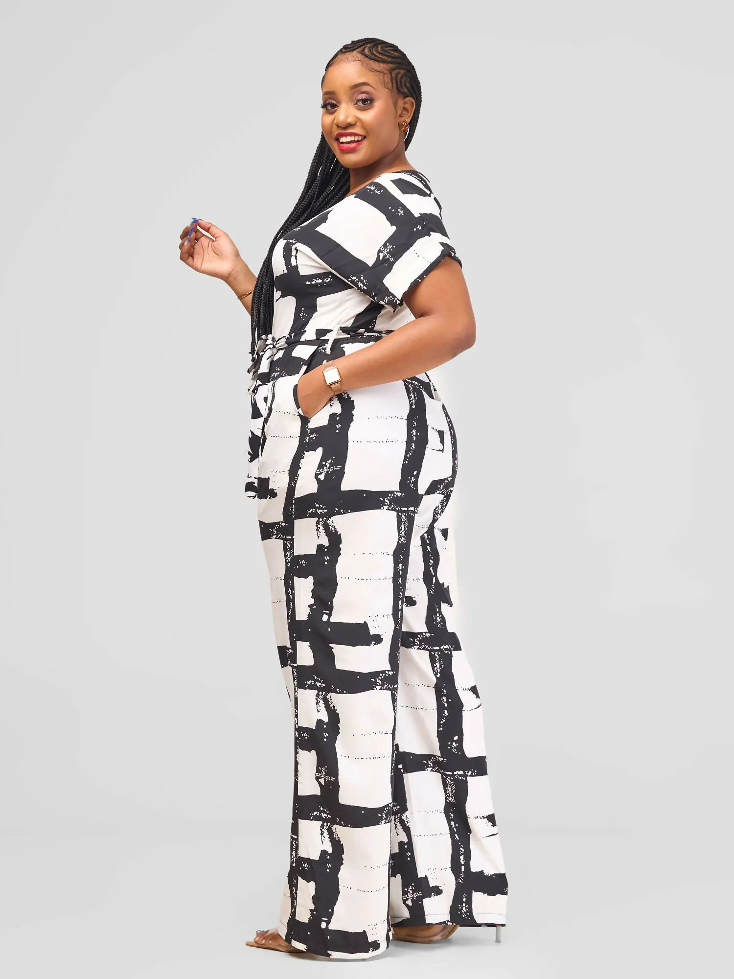 Salok Havilah Mbaale Jumpsuit - White Print