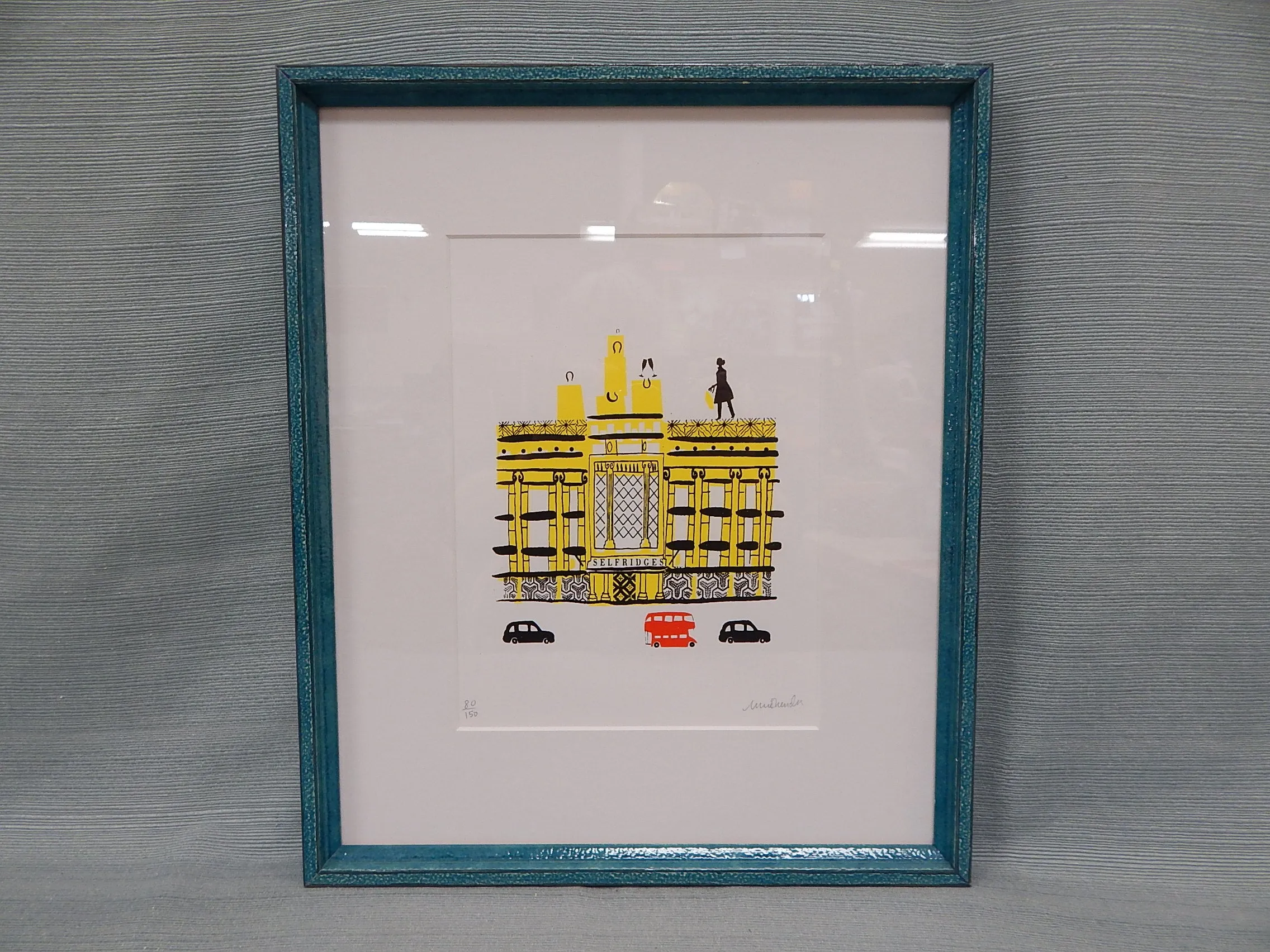 Set of 4 London Landmarks Silkscreen Prints by Lucie Sheridan - Very Good Condition