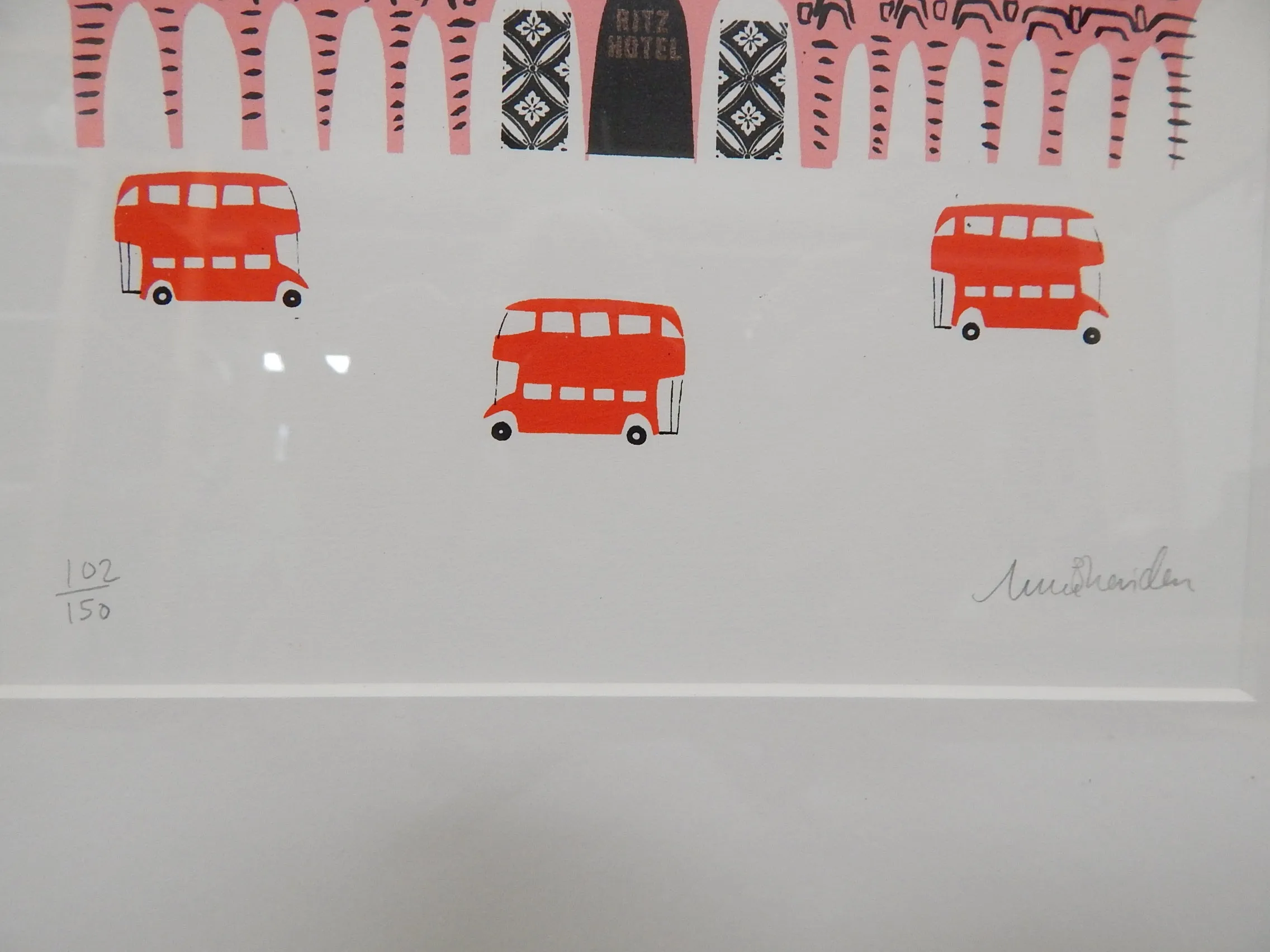 Set of 4 London Landmarks Silkscreen Prints by Lucie Sheridan - Very Good Condition