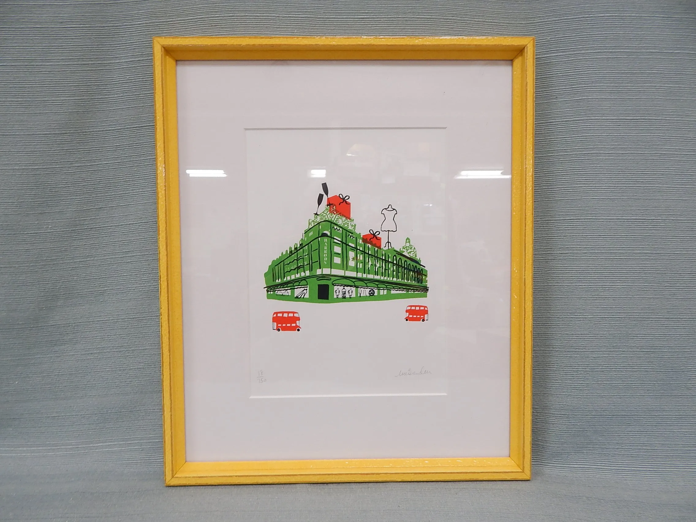 Set of 4 London Landmarks Silkscreen Prints by Lucie Sheridan - Very Good Condition