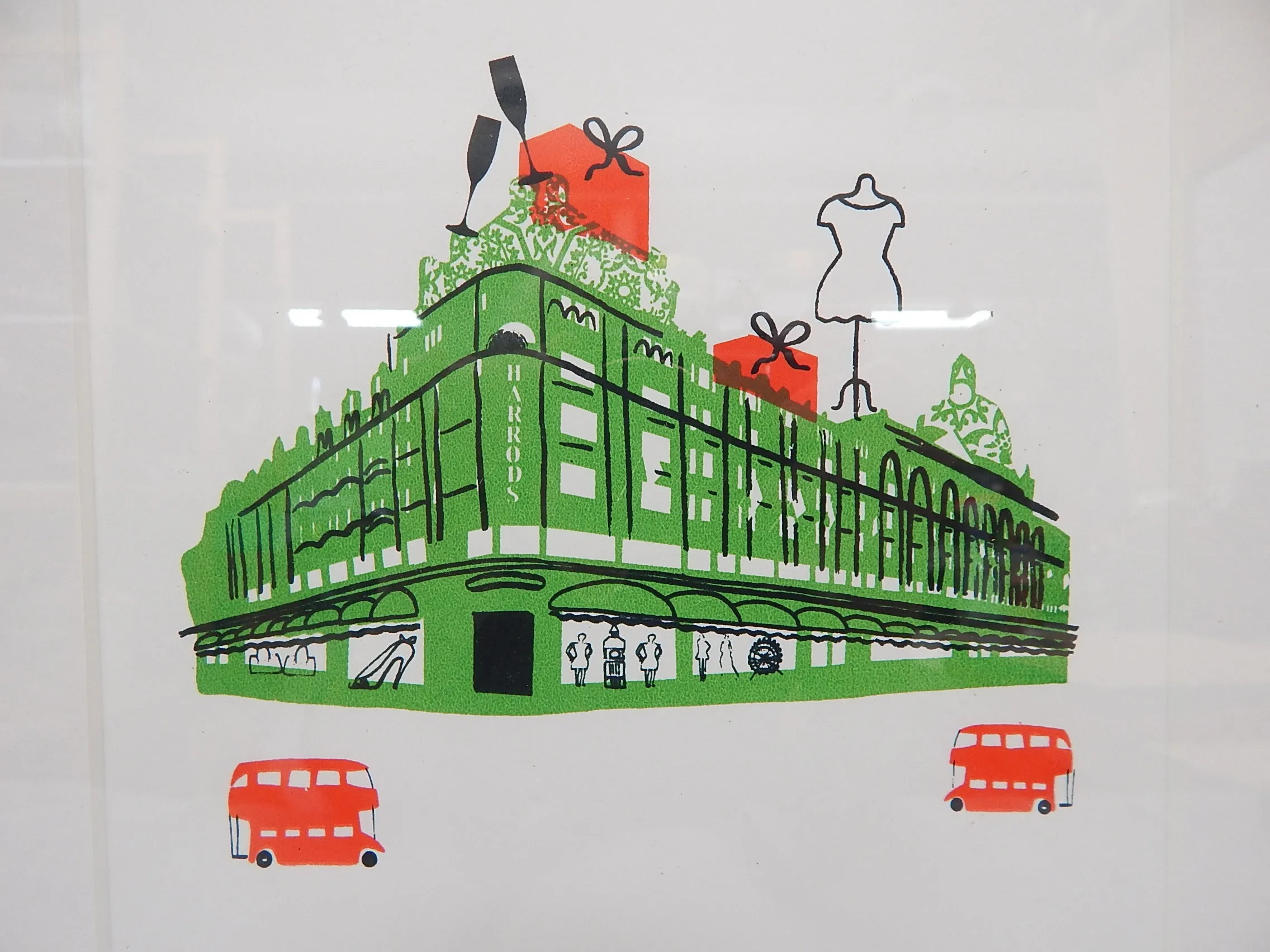 Set of 4 London Landmarks Silkscreen Prints by Lucie Sheridan - Very Good Condition