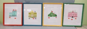 Set of 4 London Landmarks Silkscreen Prints by Lucie Sheridan - Very Good Condition