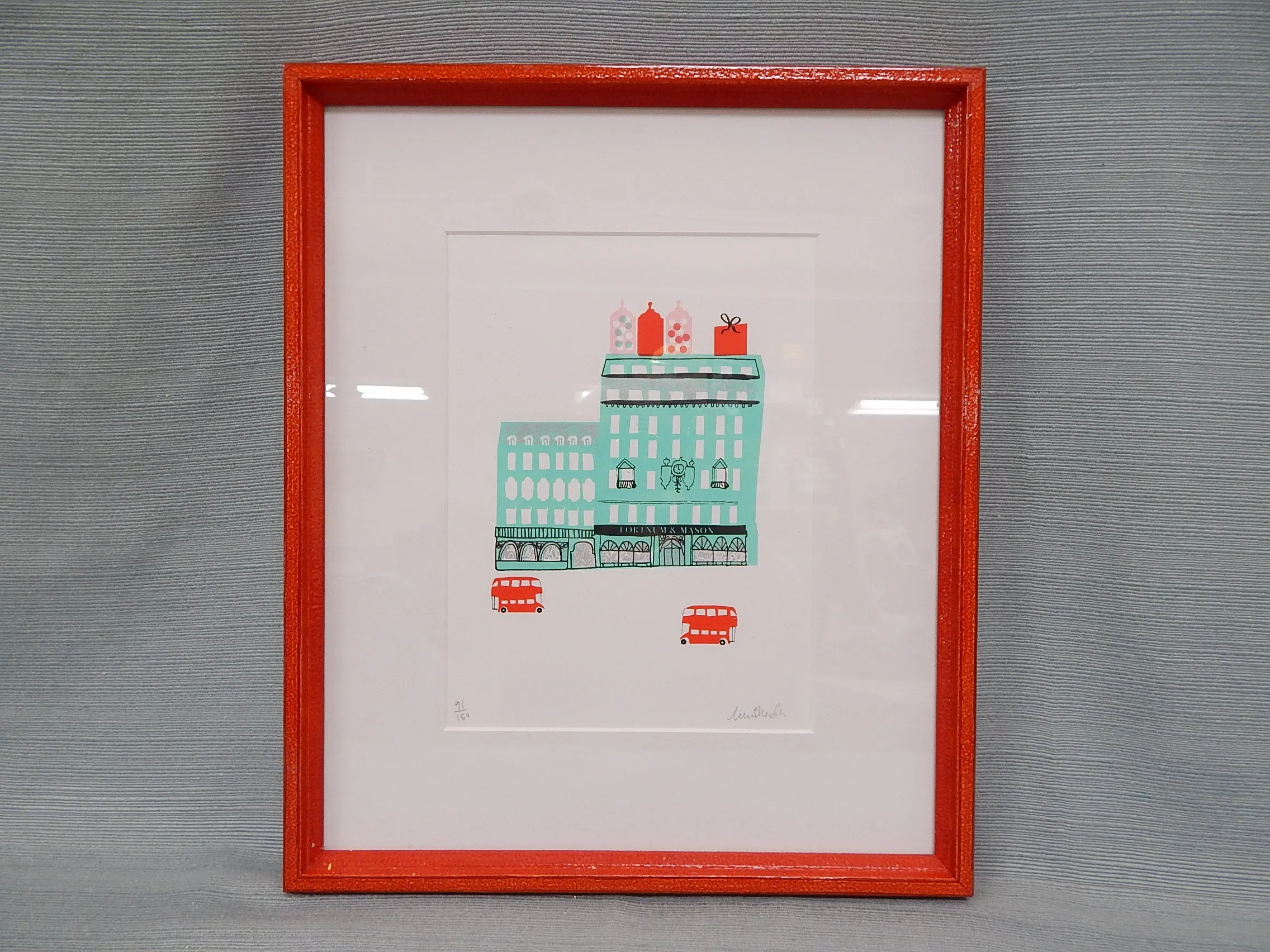 Set of 4 London Landmarks Silkscreen Prints by Lucie Sheridan - Very Good Condition