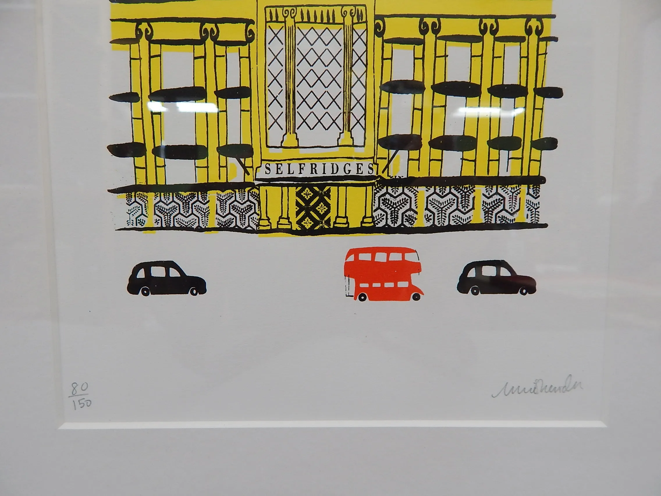 Set of 4 London Landmarks Silkscreen Prints by Lucie Sheridan - Very Good Condition