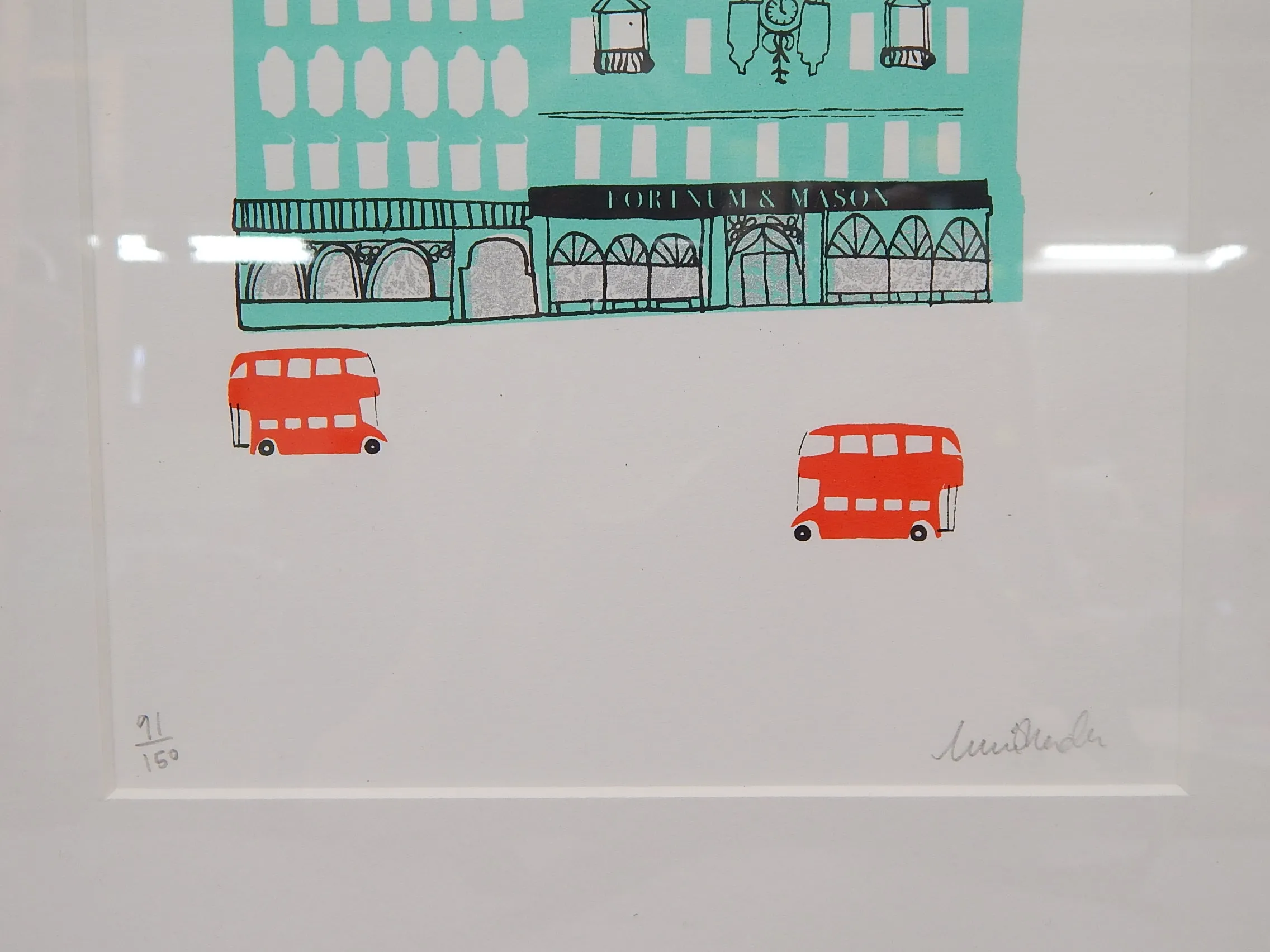 Set of 4 London Landmarks Silkscreen Prints by Lucie Sheridan - Very Good Condition