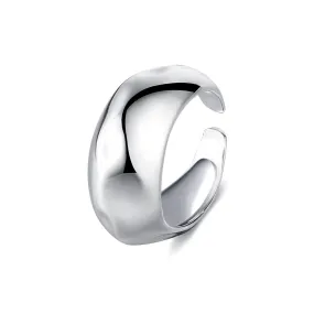 Silver Irregular Bumpy Glossy Band Ring