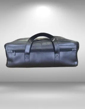 SLIM BLACK LEATHER CARRY-ON BAG