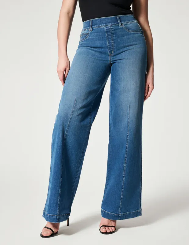 SPANX Seamed Front Wide Leg Jeans - Vintage Indigo