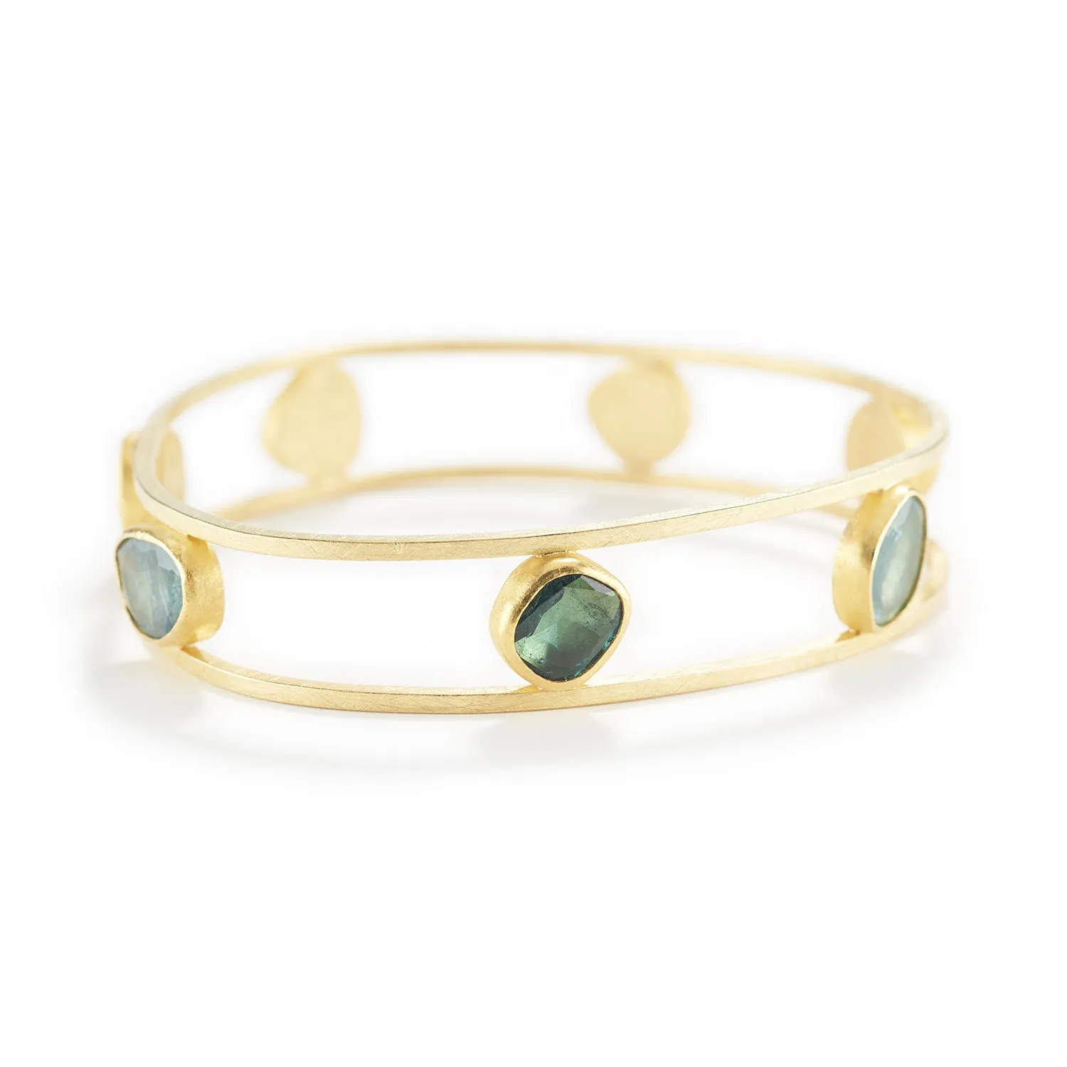 Square Wire Bangle with Tourmaline