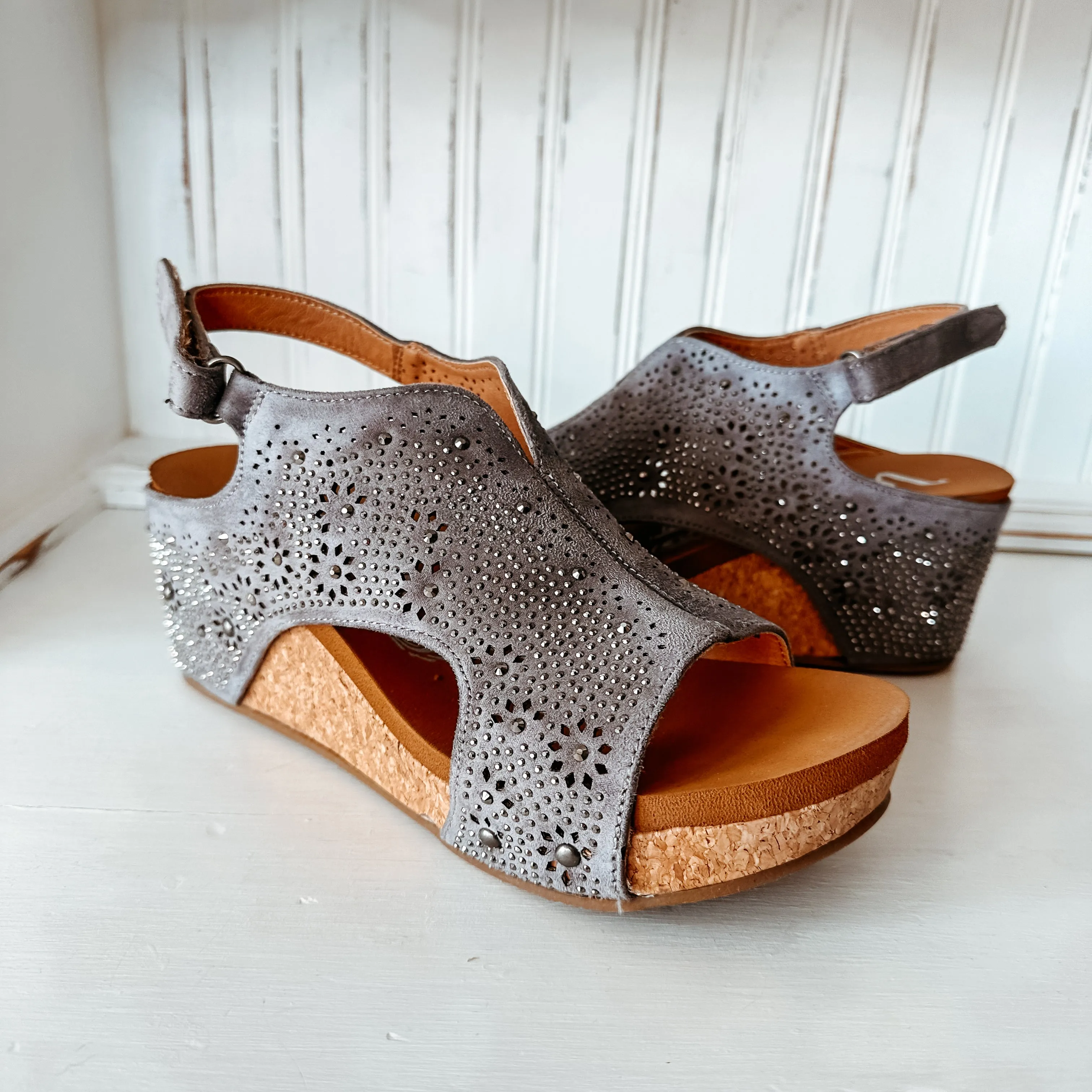 Starry Nights Wedge Sandal - Grey