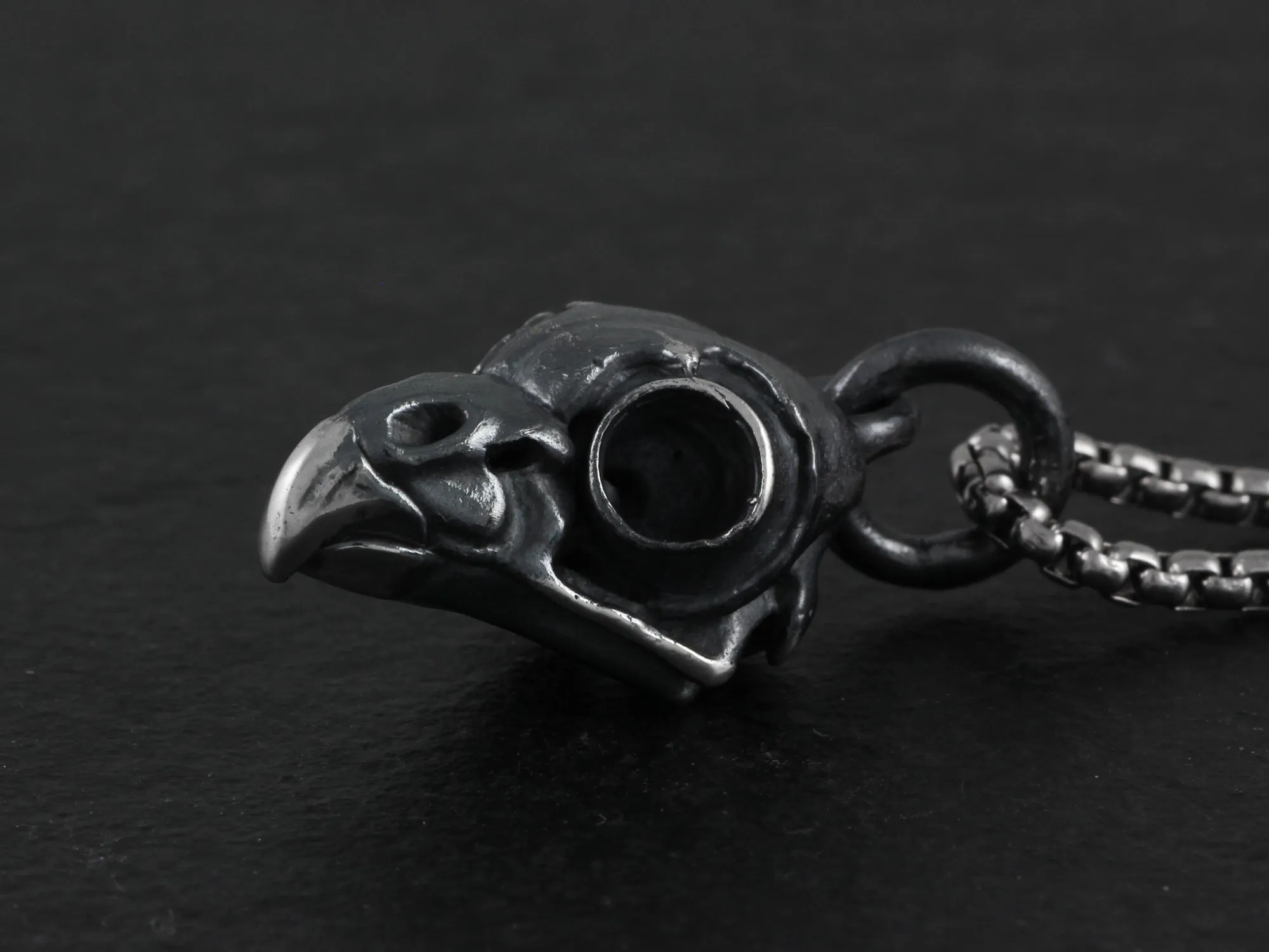 Sterling Silver Owl Skull Necklace