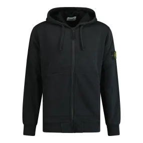 Stone Island Zip Hooded Sweatshirt Black