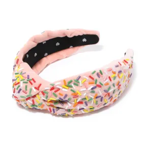 STRAWBERRY BIRTHDAY CAKE KNOTTED HEADBAND