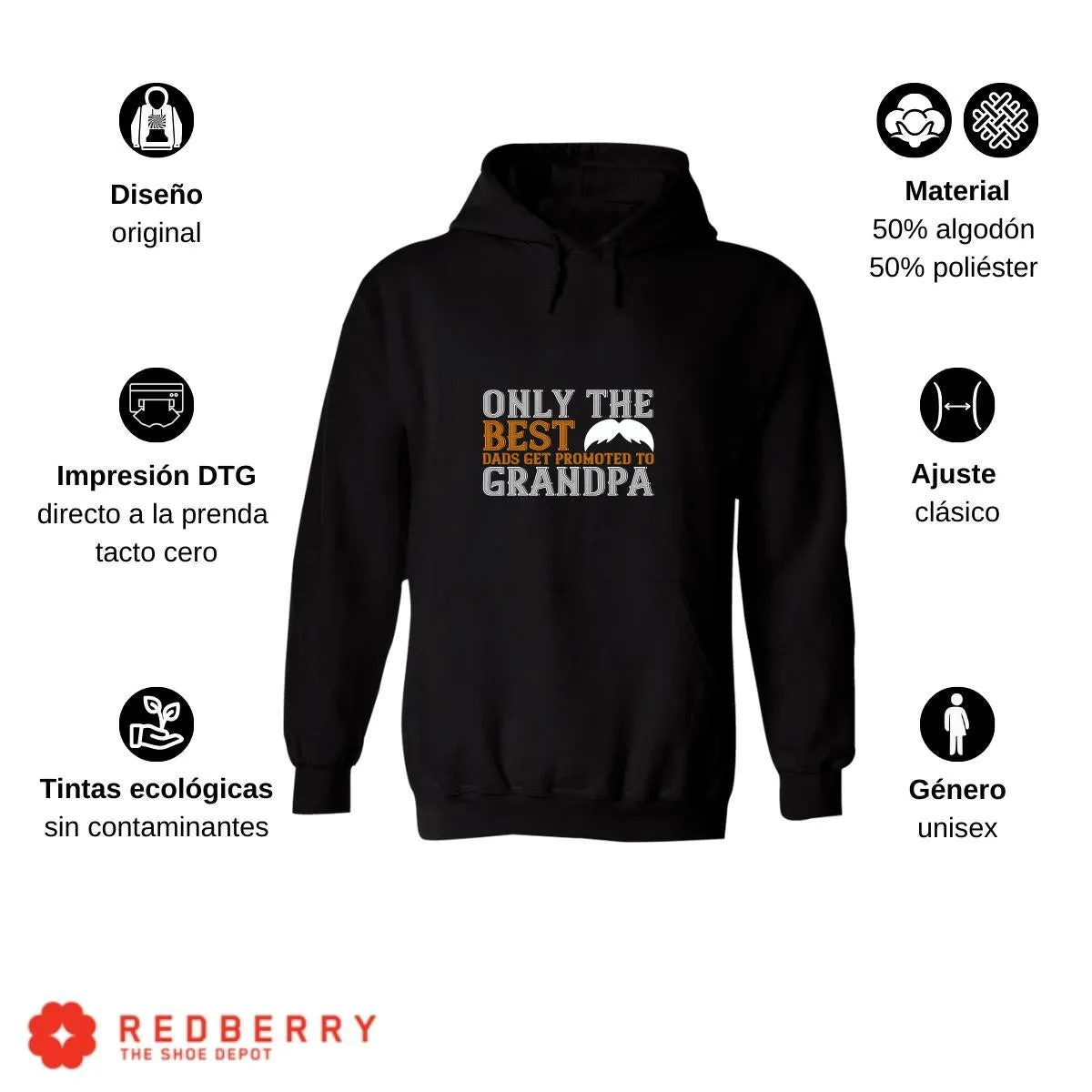 Sudadera Hombre  Hoodie Abuelo Papá Padre Hijo Hija 042