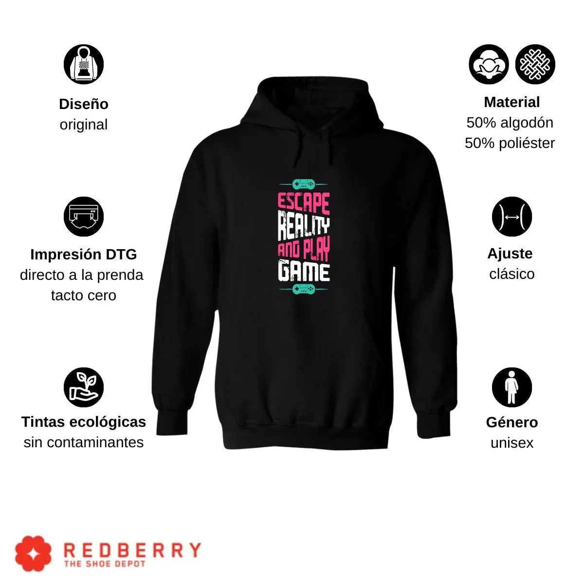 Sudadera Hombre  Hoodie Gamer Videojuegos Frases 058