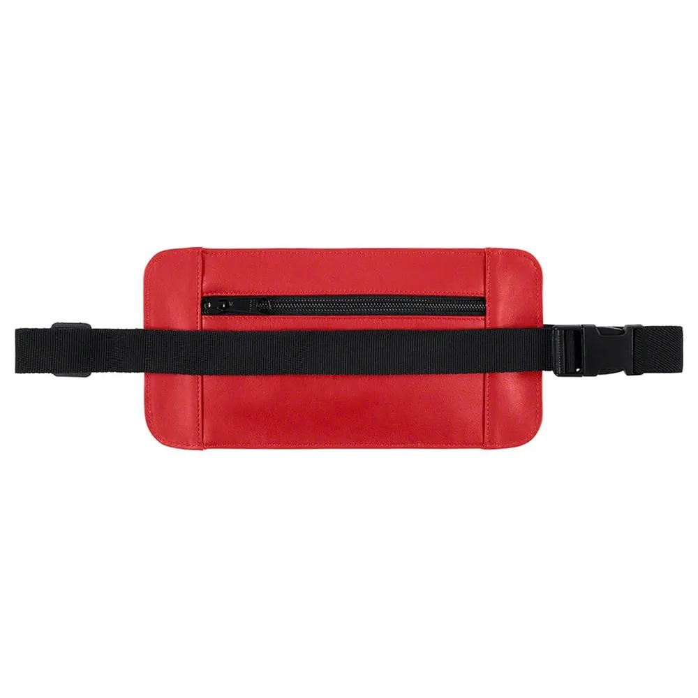 SUPREME LEATHER WAIST POUCH -RED